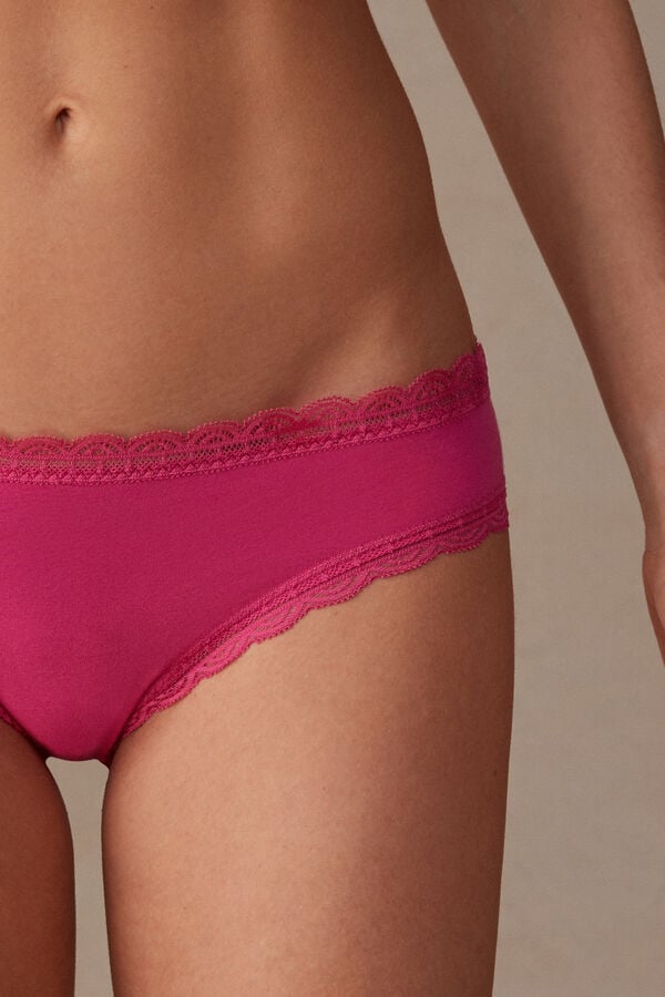 Intimssimi Cotton and Lace Panties Pink | ILQCS62776