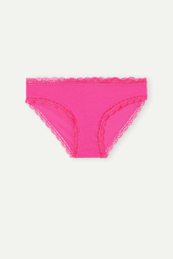 Intimssimi Cotton and Lace Panties Pink | ILQCS62776