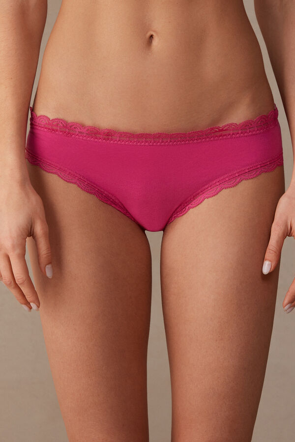 Intimssimi Cotton and Lace Panties Pink | ILQCS62776