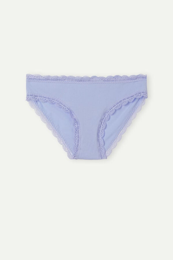 Intimssimi Cotton and Lace Panties Violet | ILZPD94660