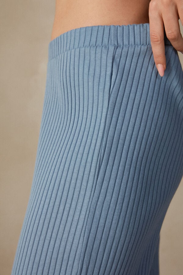 Intimssimi Cozy Mountains Ribbed Pants Blue | ILXMI74909