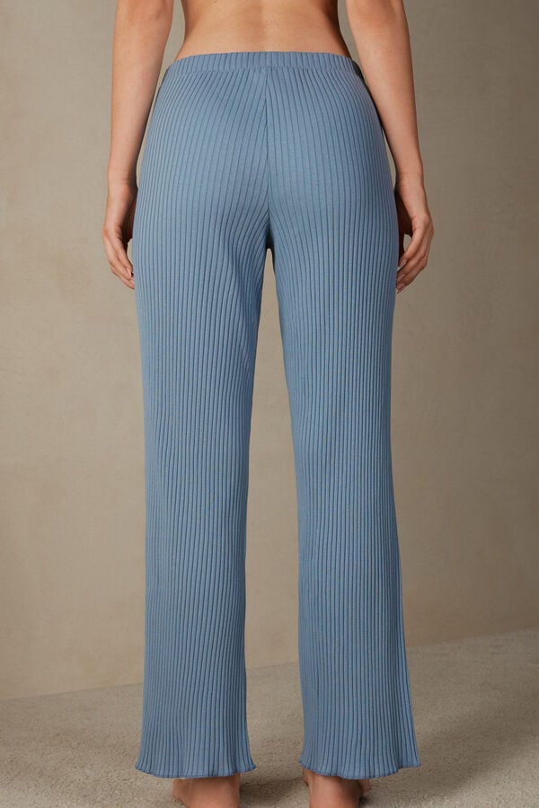 Intimssimi Cozy Mountains Ribbed Pants Blue | ILXMI74909