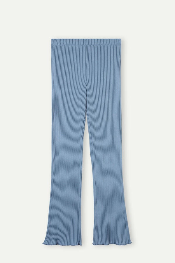 Intimssimi Cozy Mountains Ribbed Pants Blue | ILXMI74909