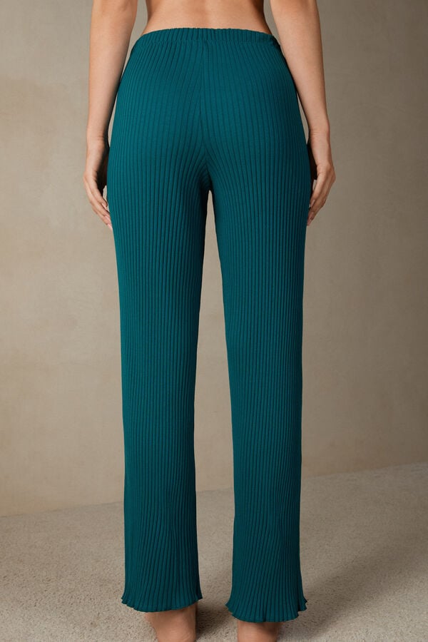 Intimssimi Cozy Mountains Ribbed Pants Green | UILND96886