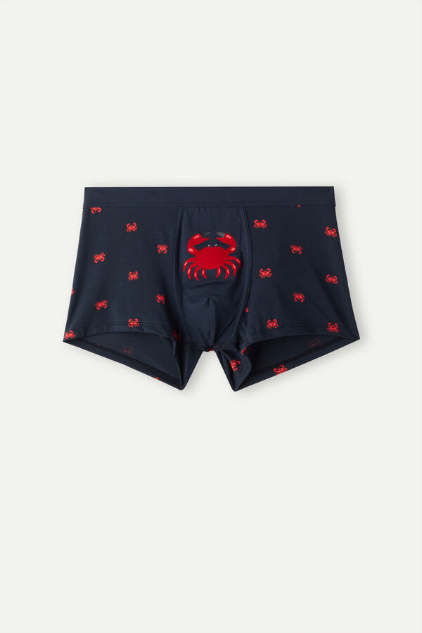 Intimssimi Crab Boxers in Natural Fresh Supima® Cotton Blue | SILNY68643