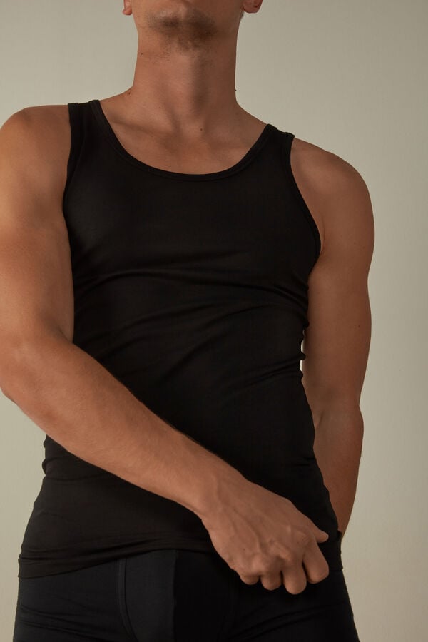 Intimssimi Crew Neck Tank Top Black | FILHY51169