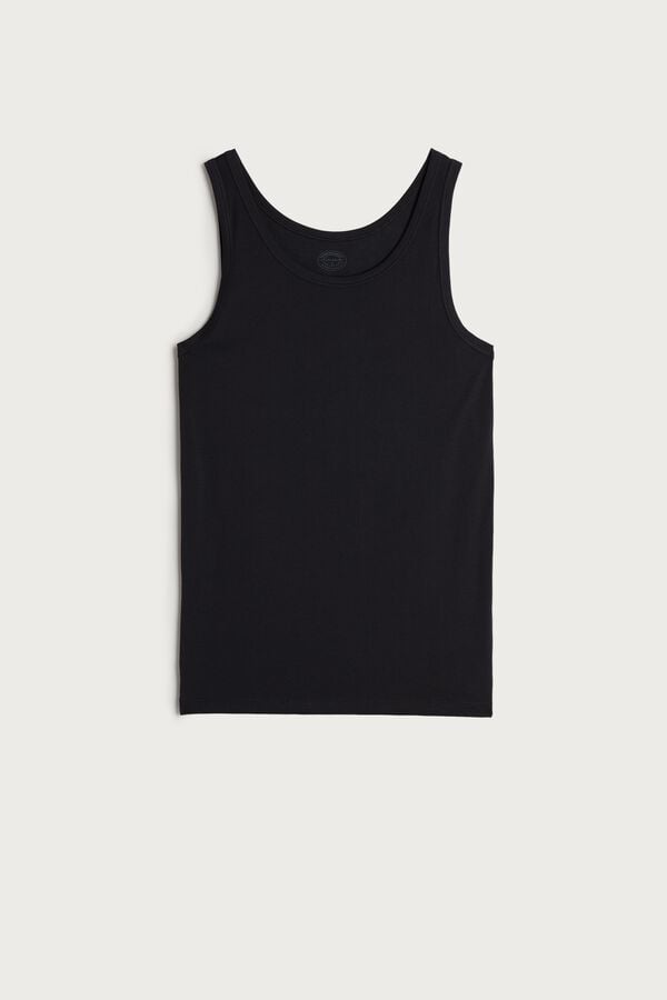 Intimssimi Crew Neck Tank Top Black | FILHY51169