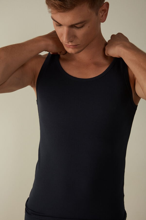 Intimssimi Crew Neck Tank Top Black | ILXMI22717