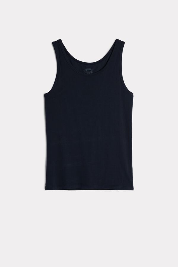 Intimssimi Crew Neck Tank Top Black | ILXMI22717