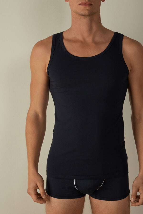 Intimssimi Crew Neck Tank Top Black | ILXMI22717