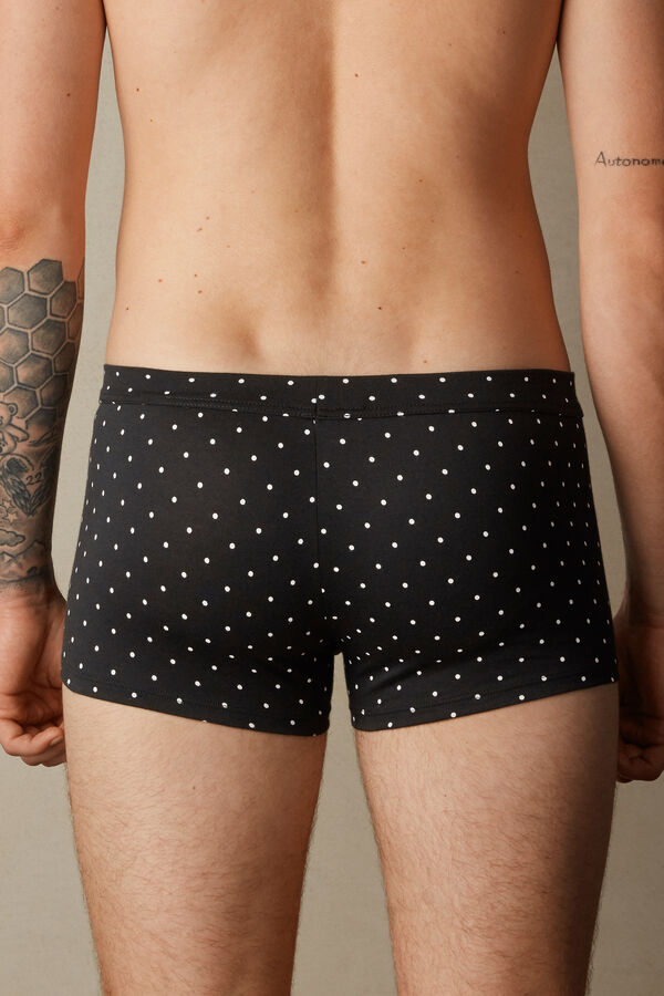 Intimssimi Dotted Boxers in Stretch Supima® Cotton Black | ILJZR30020