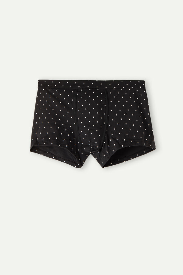 Intimssimi Dotted Boxers in Stretch Supima® Cotton Black | ILJZR30020