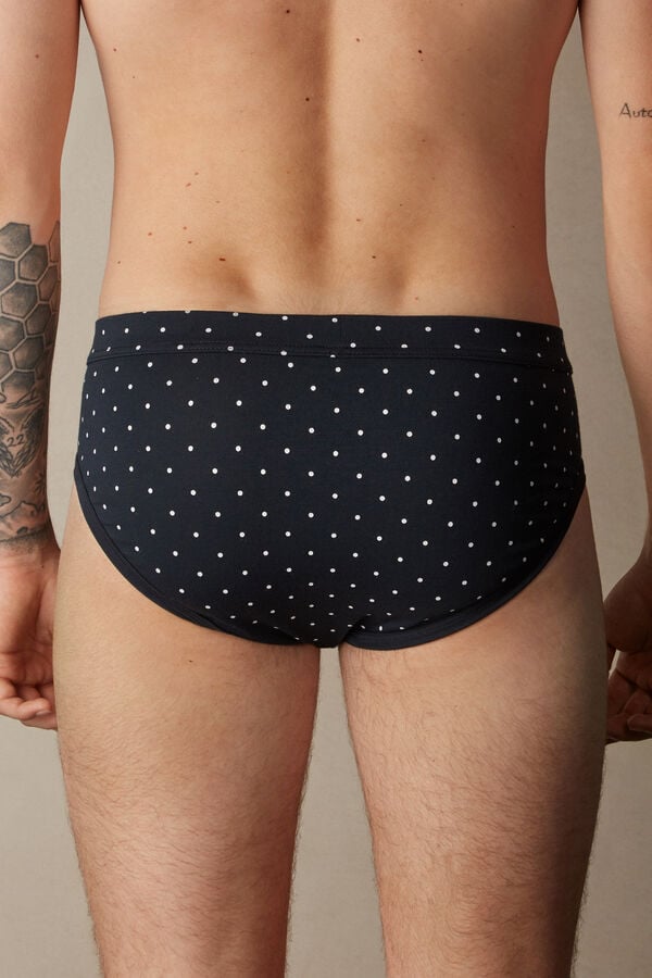 Intimssimi Dotted Briefs in Stretch Supima® Cotton Blue | UILTG64782