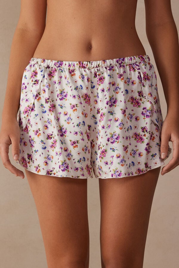 Intimssimi Dreaming of Spring Satin Shorts Print | AILWC93757