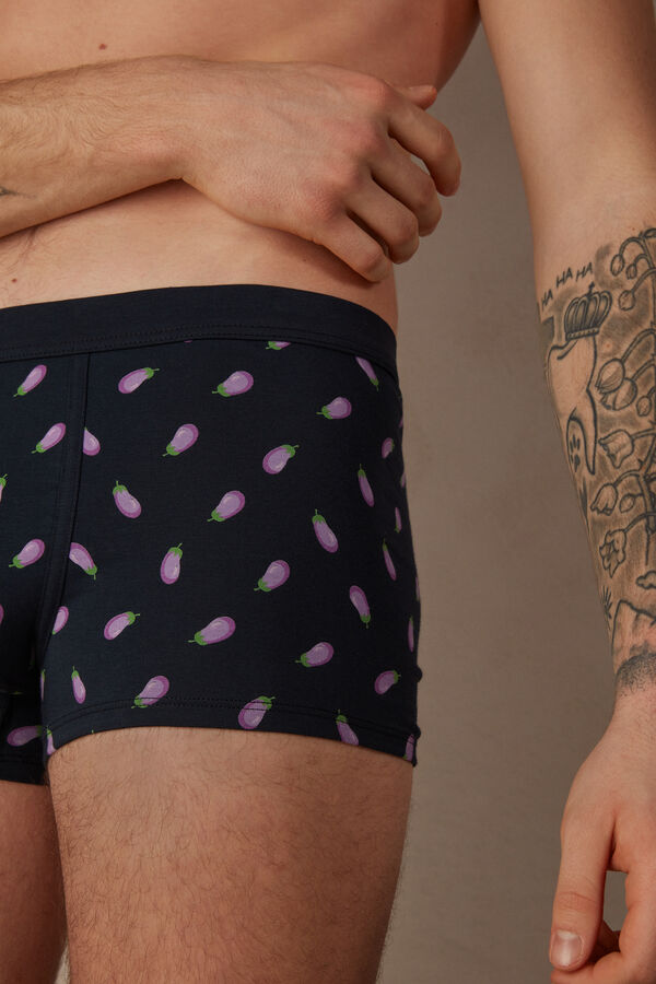 Intimssimi Eggplant Boxers in Stretch Supima® Cotton Blue | QILUV30557