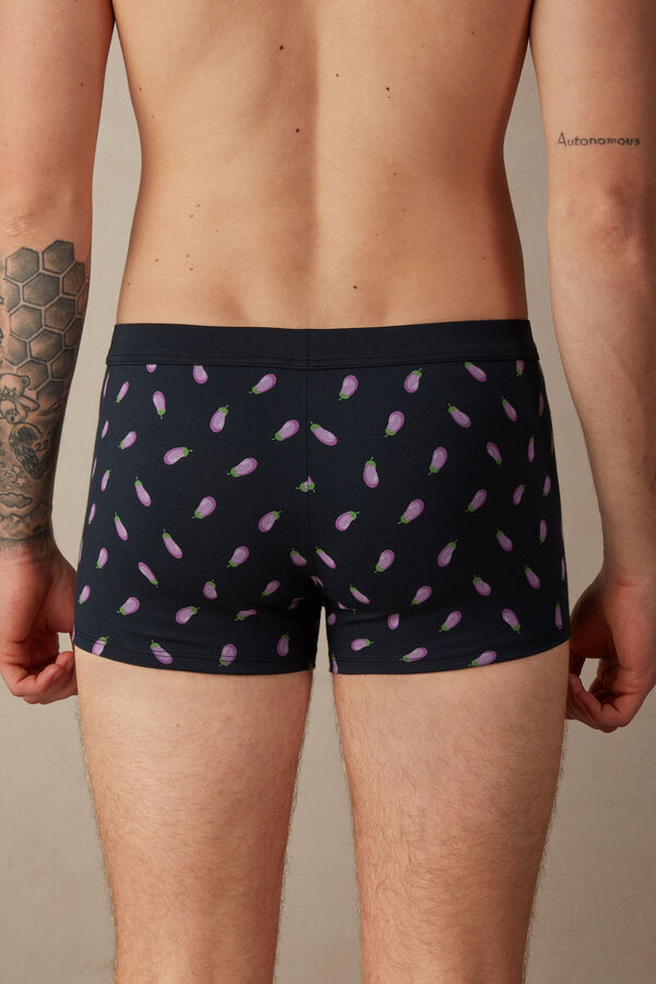 Intimssimi Eggplant Boxers in Stretch Supima® Cotton Blue | QILUV30557