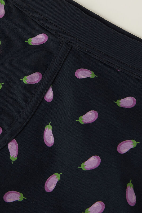 Intimssimi Eggplant Boxers in Stretch Supima® Cotton Blue | QILUV30557