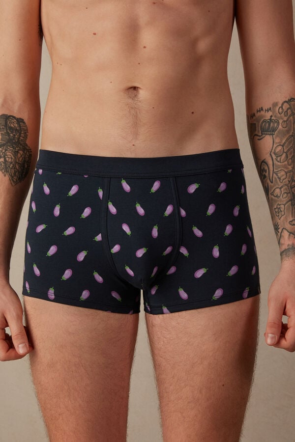 Intimssimi Eggplant Boxers in Stretch Supima® Cotton Blue | QILUV30557