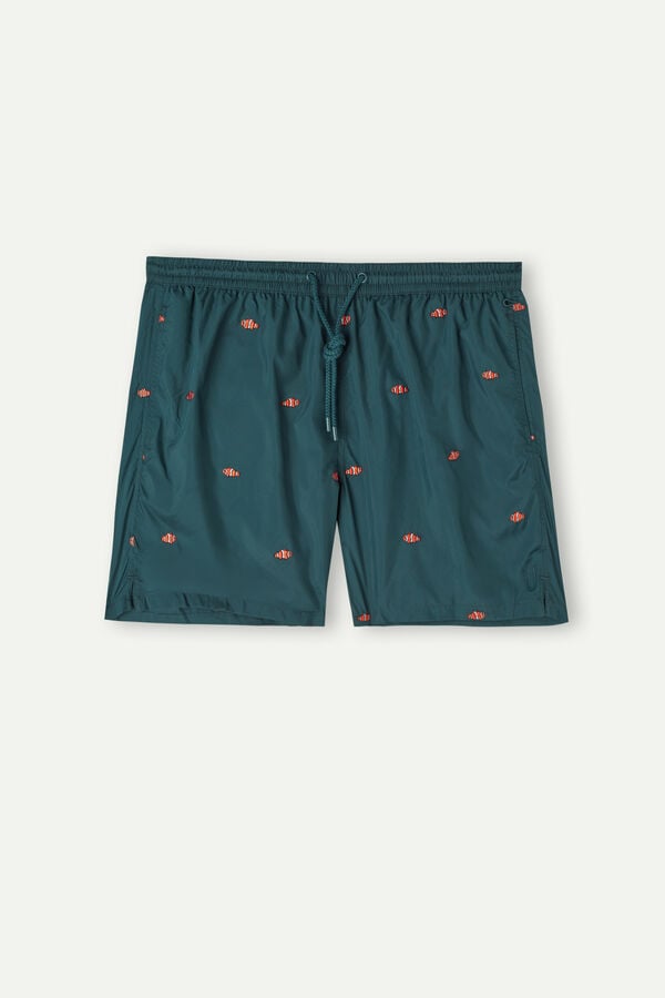 Intimssimi Embroidered Clownfish Swim Trunks Green | BILSD52340