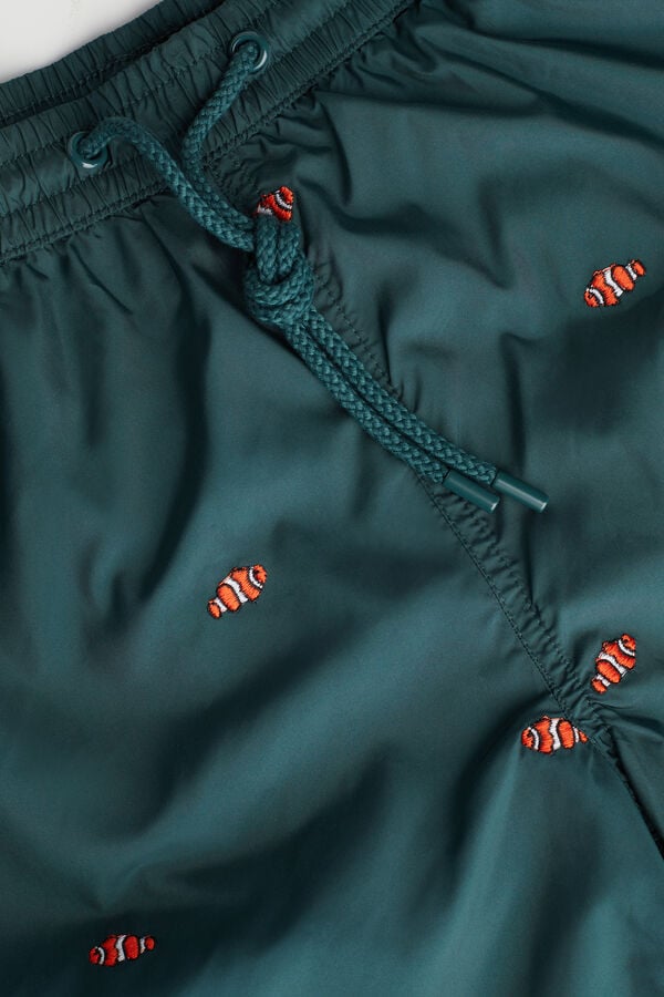 Intimssimi Embroidered Clownfish Swim Trunks Green | BILSD52340