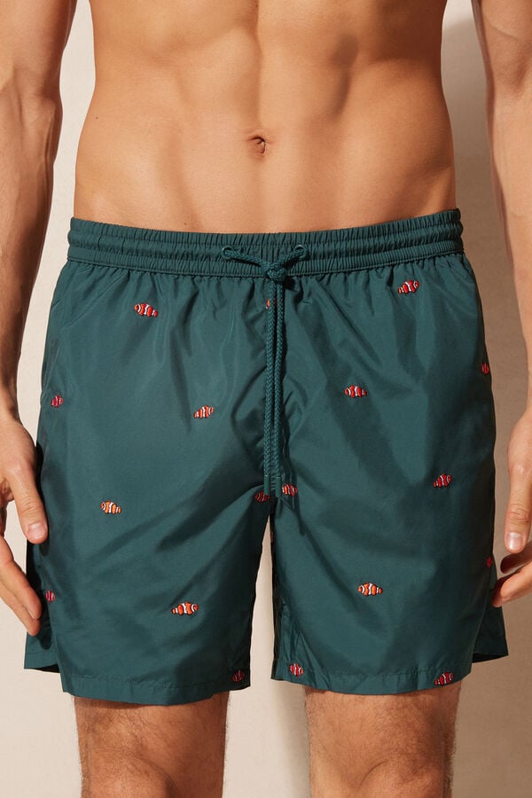 Intimssimi Embroidered Clownfish Swim Trunks Green | BILSD52340