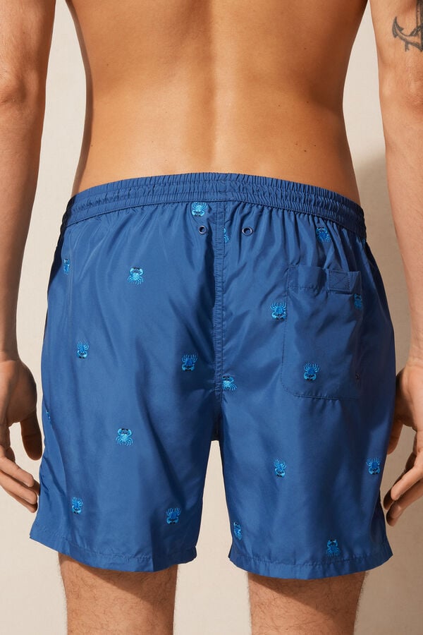 Intimssimi Embroidered Crab Swim Trunks Blue | QILWA54166