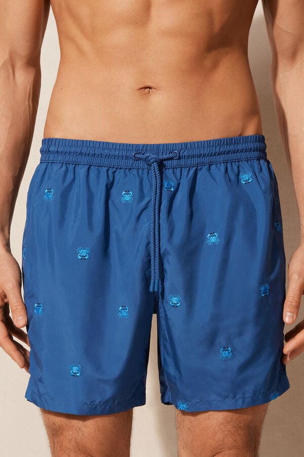 Intimssimi Embroidered Crab Swim Trunks Blue | QILWA54166