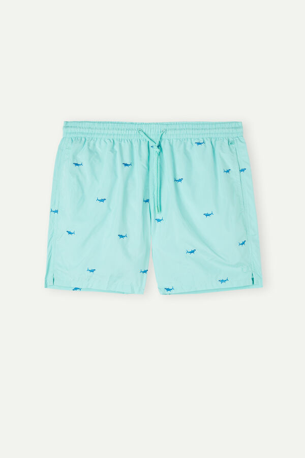 Intimssimi Embroidered Shark Swim Trunks Print | ILDFL79564