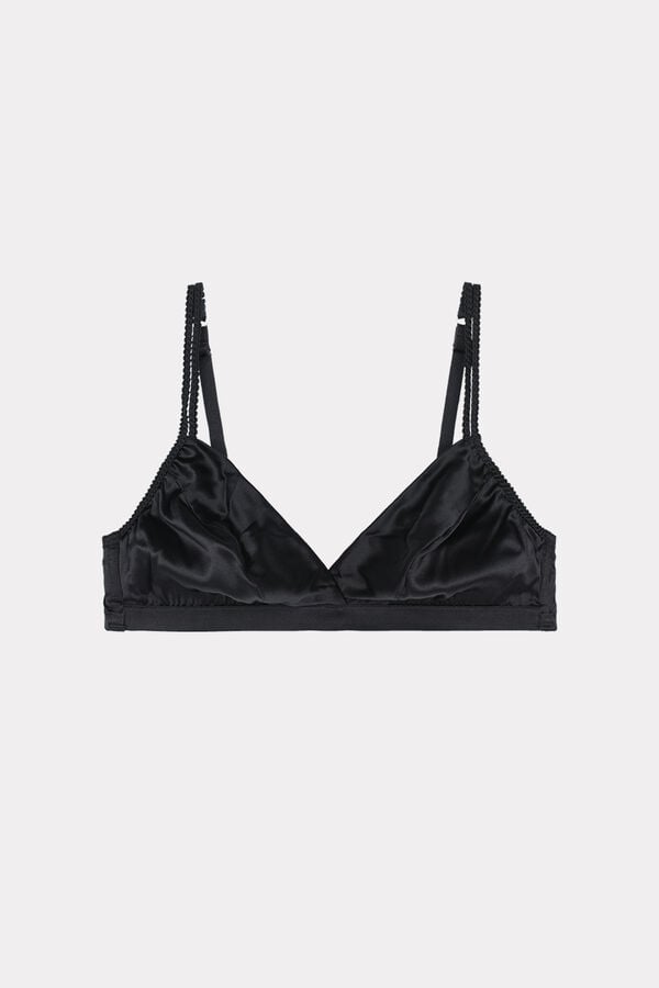 Intimssimi Emma Silk Triangle Bra Black | ILJBT57272