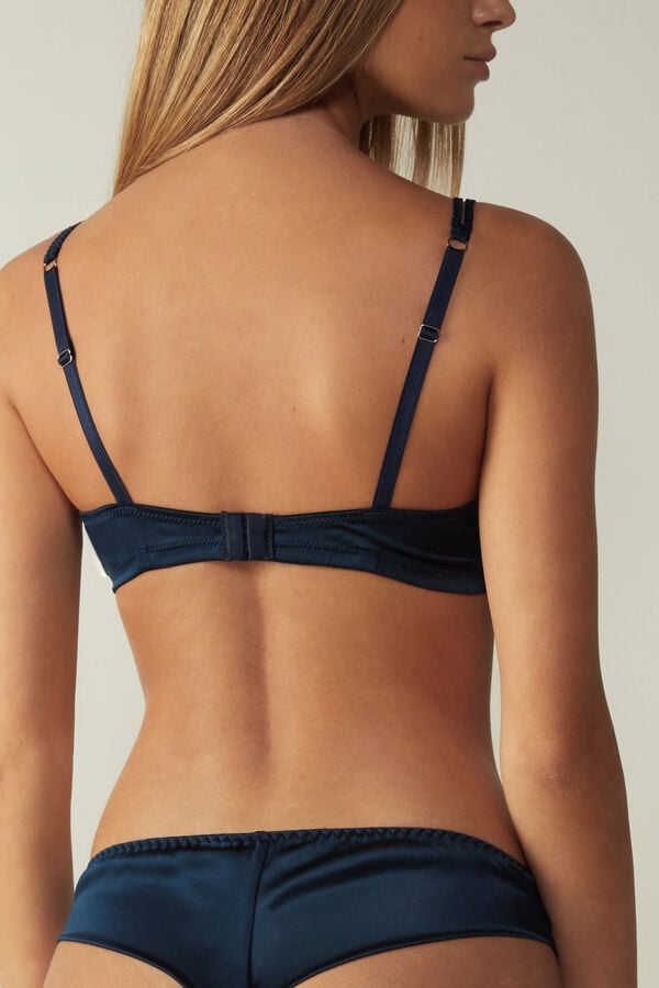 Intimssimi Emma Silk Triangle Bra Blue | ILZPD16175