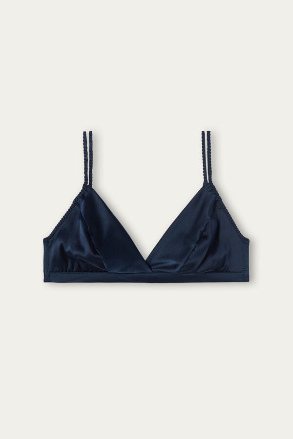 Intimssimi Emma Silk Triangle Bra Blue | ILZPD16175