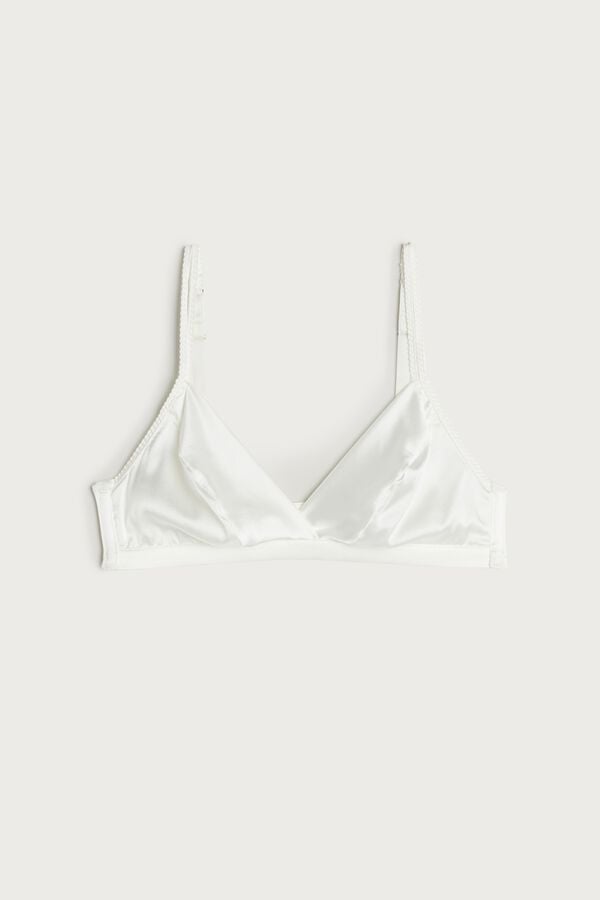 Intimssimi Emma Silk Triangle Bra White | LILSX13823