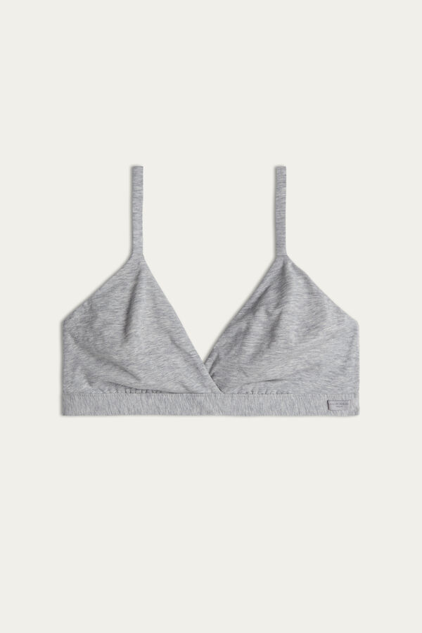 Intimssimi Emma Triangle Bra in Natural Cotton Grey | GILUC91483