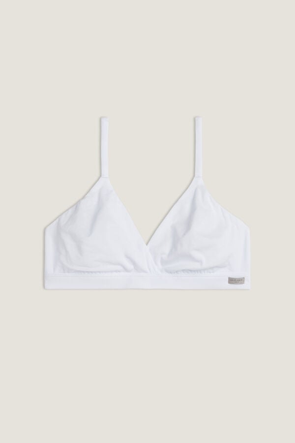 Intimssimi Emma Triangle Bra in Natural Cotton White | YILGT10692