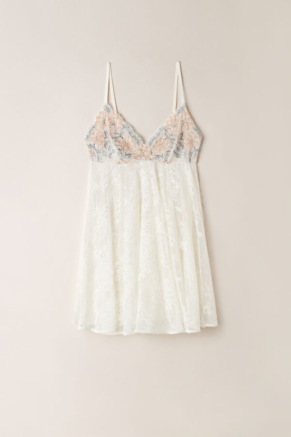 Intimssimi Ephemeral Beauty Lace Babydoll White | ILEGJ67254