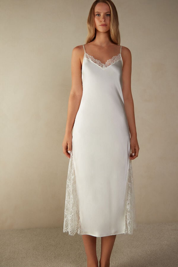 Intimssimi Eternal Love Silk Long Slip Ivory | ILJKU81220