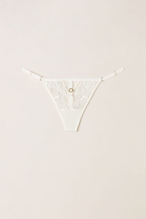 Intimssimi Fearless Femininity String Thong White | QILWA96458