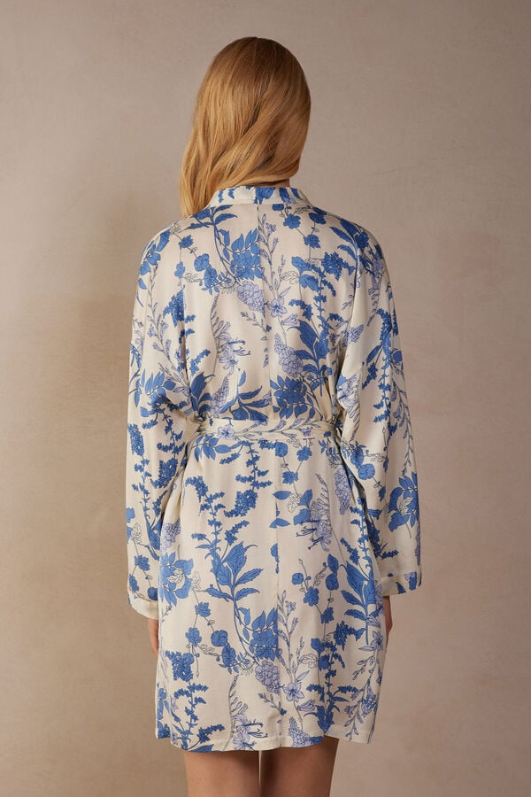 Intimssimi Feeling Beautiful Satin Kimono Print | ILEAH30037