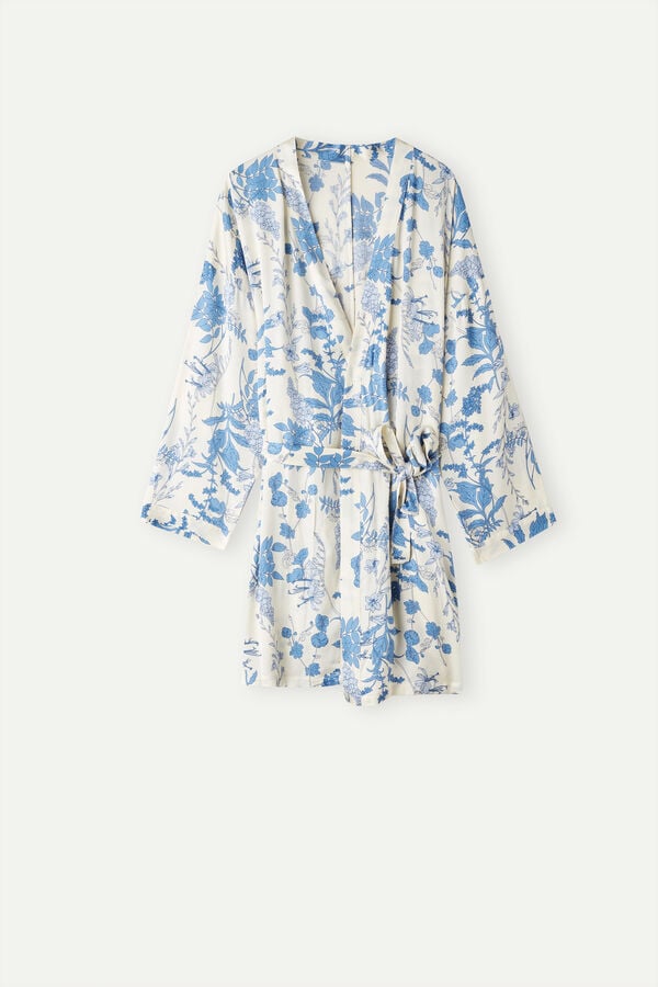 Intimssimi Feeling Beautiful Satin Kimono Print | ILEAH30037