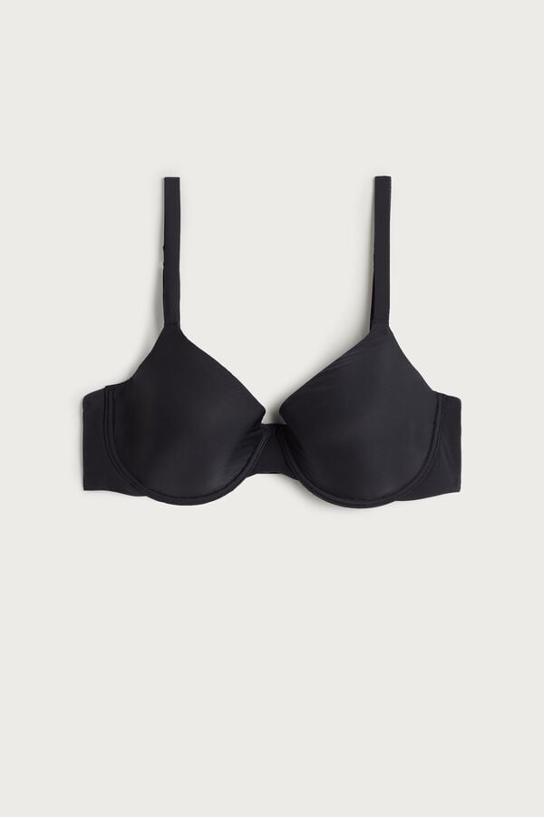 Intimssimi Francesca Ultralight Microfiber Balconette Bra Black | ILDYB36664