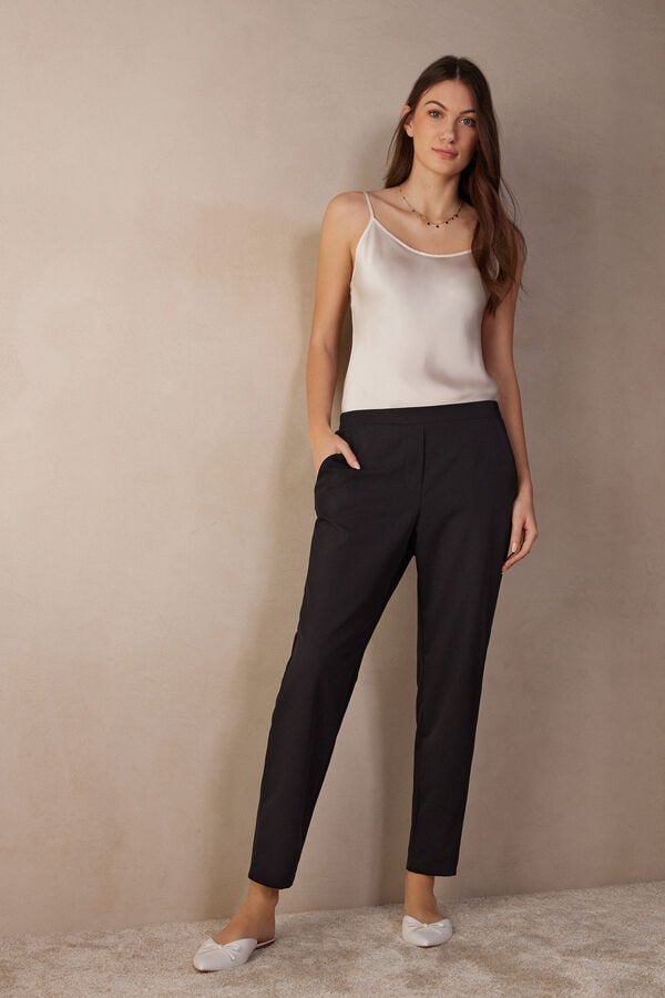 Intimssimi Full Length Pants with Pockets Black | ILNZX93684