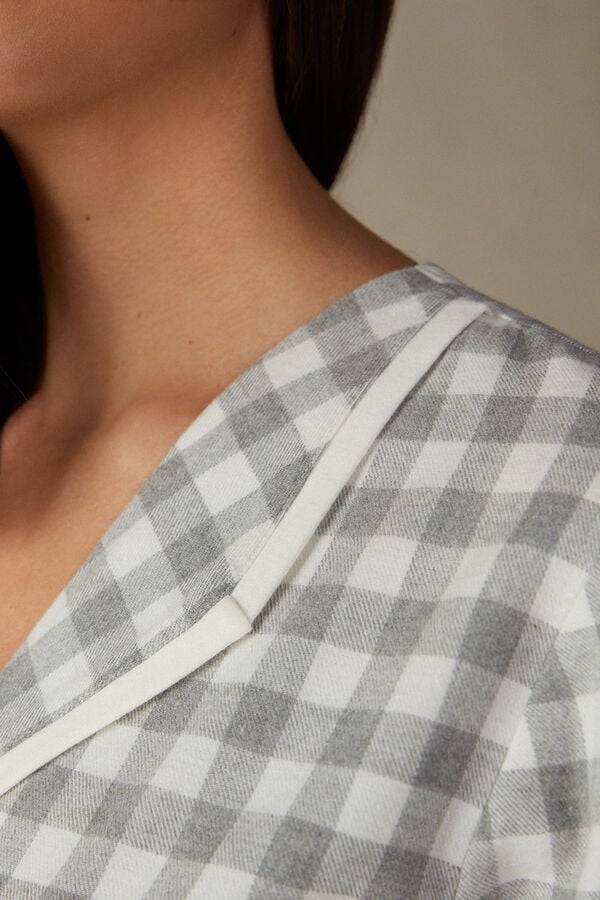 Intimssimi Gingham Lover Shirt in Brushed Cloth White | LILTR23560