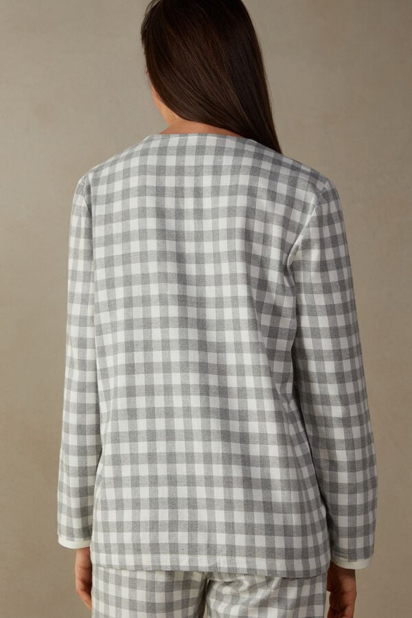 Intimssimi Gingham Lover Shirt in Brushed Cloth White | LILTR23560