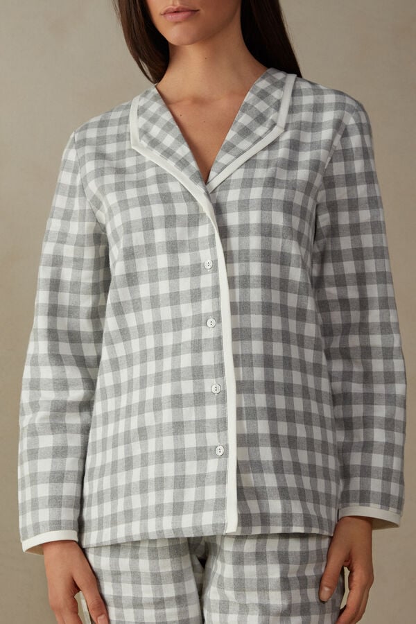 Intimssimi Gingham Lover Shirt in Brushed Cloth White | LILTR23560