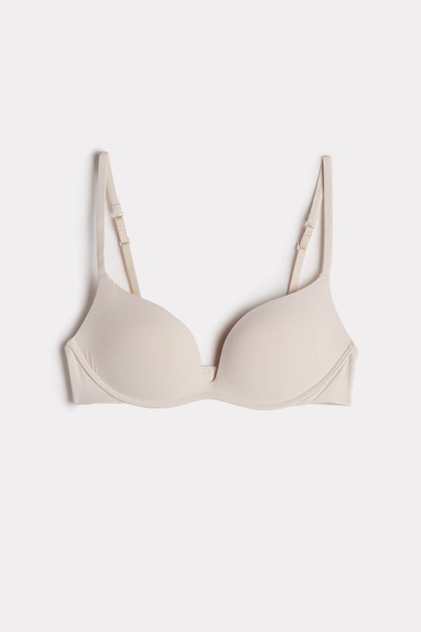 Intimssimi Gioia C-D Cup Microfiber Super Push-Up Bra Natural | TILWZ47875