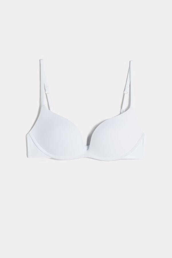 Intimssimi Gioia C-D Cup Microfiber Super Push-Up Bra White | XILGW91222