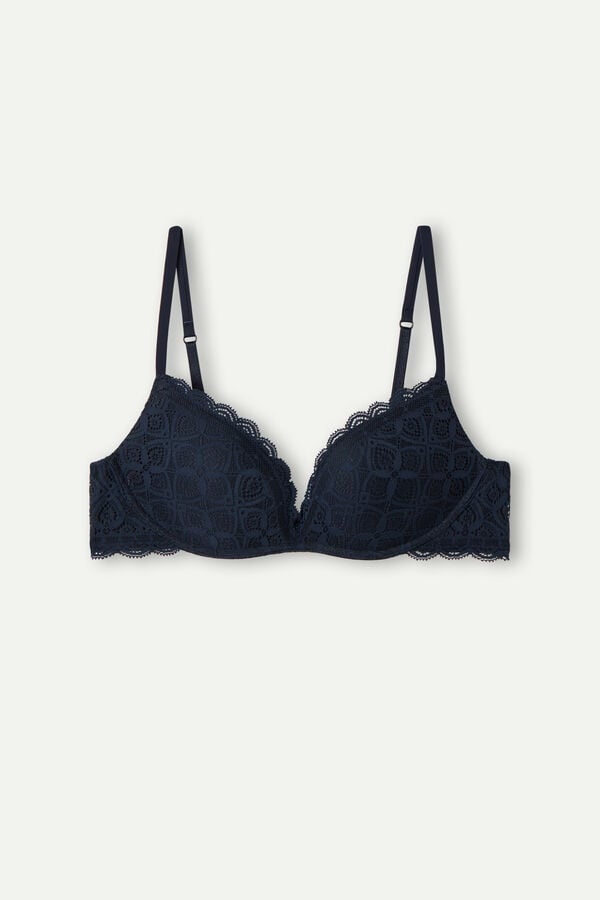 Intimssimi Gioia Super Push-Up Bra in Lace Blue | TILWZ95729