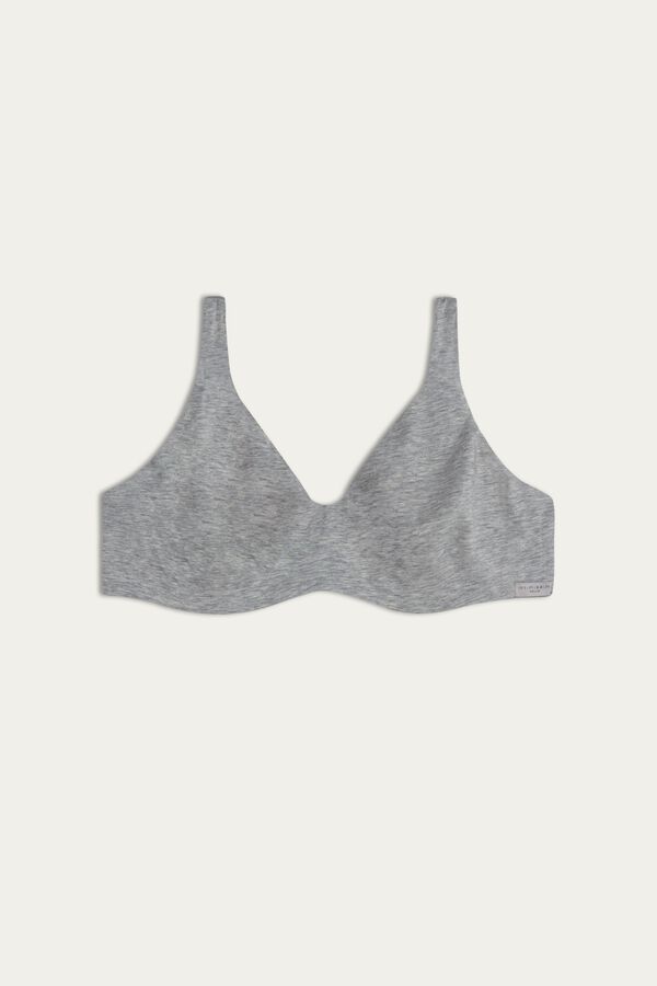 Intimssimi Greta Balconette Bra in Cotton Grey | ILICD29143