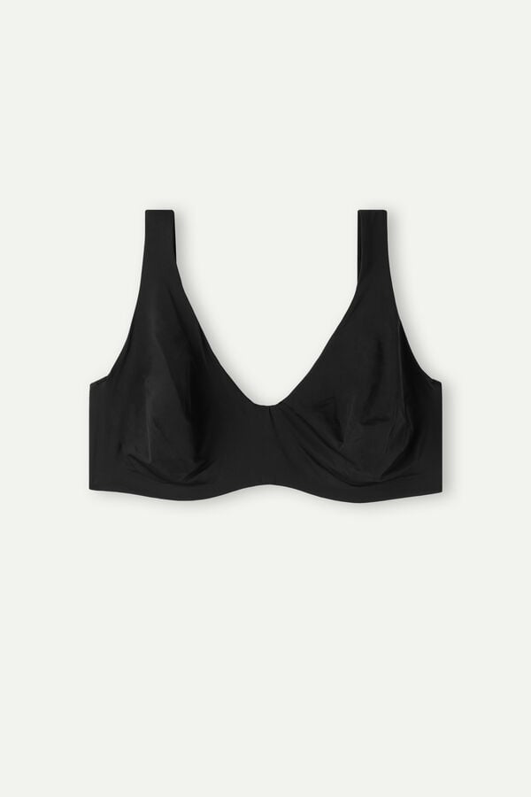 Intimssimi Greta Balconette Bra in Ultralight Microfiber Black | QILWA27656