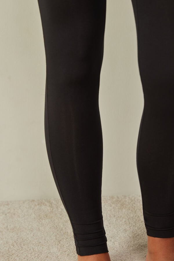 Intimssimi High-Waisted Micromodal Stirrup Leggings Black | ILZPD98804